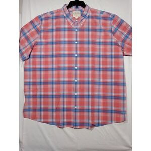 St John's Bay  Big Tall Men's Classic Fit Short Sleeve Button Down Shirt Pink...